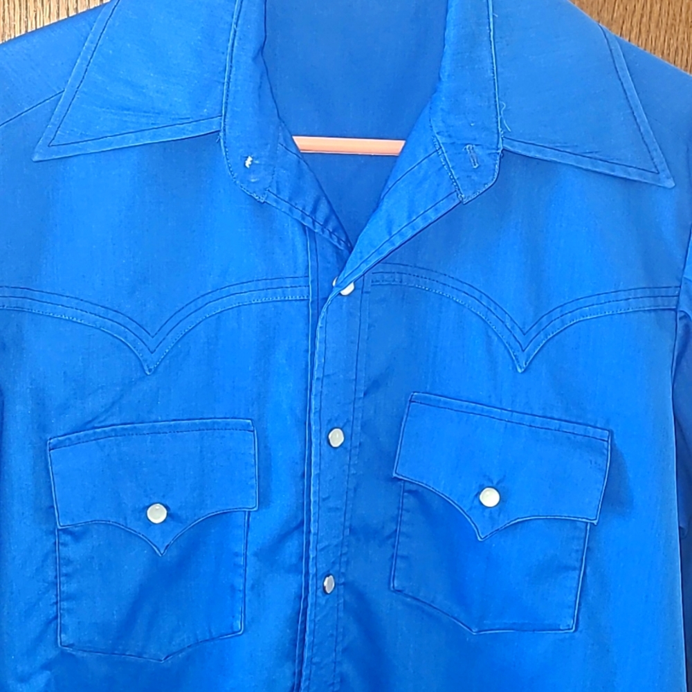 Mens Western Shirt Appr Size Large - 16; snap closures - Picture 4 of 4